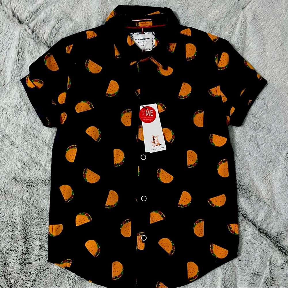 Denim & Flower Taco Button Up